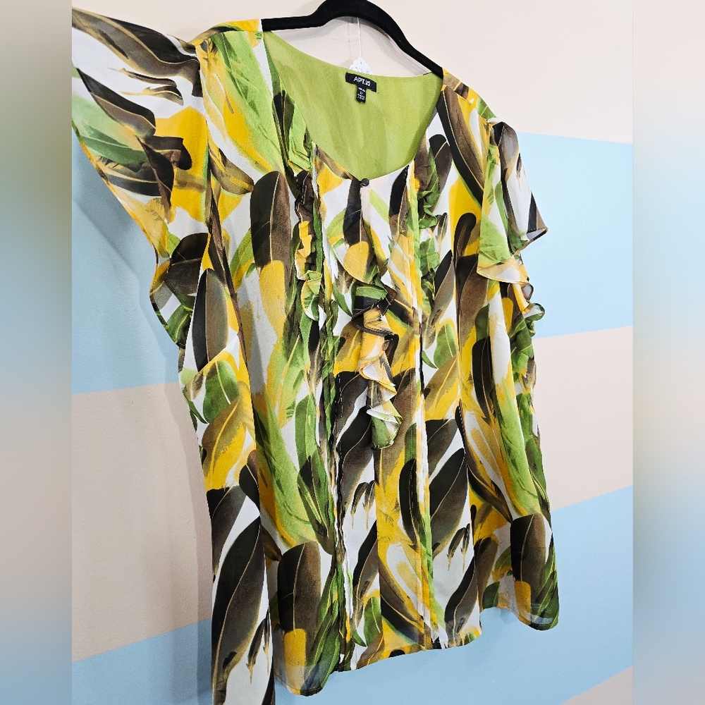 Apt. 9 Plus Size Multicolor Ruffle Top - Picture 5 of 8